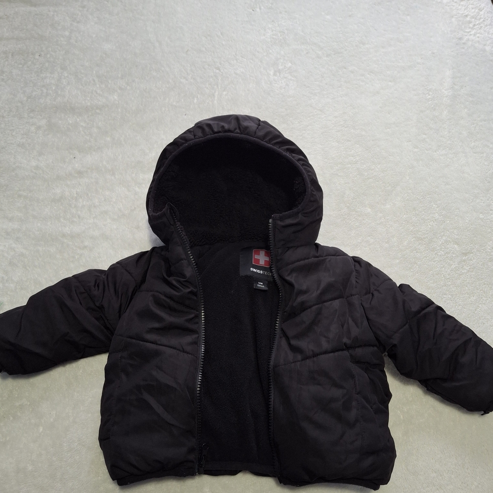 Swiss Tech Kids Black Puffer Jacket